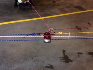 Kotney pulley with high-line, haul line, and river right/left control.