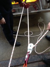 River right anchor with 3:1 for tensioning. Note CMC's MPD as the top pulley.