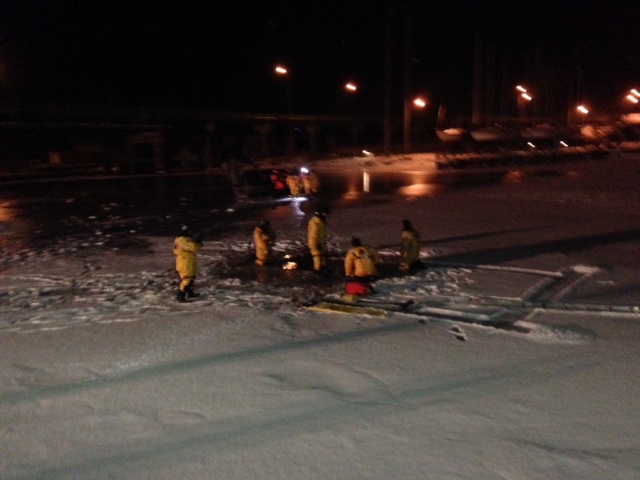 Huron Fire Department and USCG Station Marblehead Ice Training 2-3-14