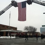 Steve Machcinski procession in front of Toledo Fire & Rescue Station 5.  Photo from Toledo 13abc