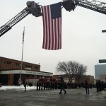 Steve Machcinski procession in front of Toledo Fire & Rescue Station 5. Photo from Toledo 13abc