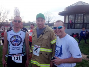 Paul Hasenmeier, Andrew Catron (The Model City Firefighter) and Robby Ownes (Average Jake)
